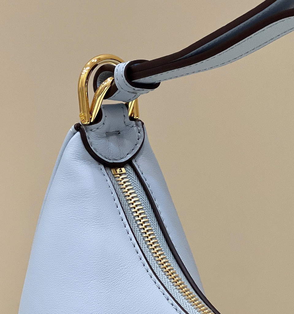 Fendi 8BR798 Fendigraphy Small Light blue leather bag