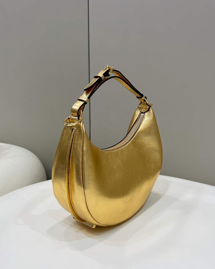 Fendi 8BR798 Fendigraphy Small Gold leather bag