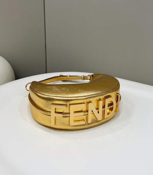 Fendi 8BR798 Fendigraphy Small Gold leather bag - Default Title - View 3