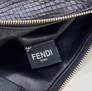 Fendi 8BR798 Fendigraphy Small Snake skin Leather bag Black - Default Title - View 5