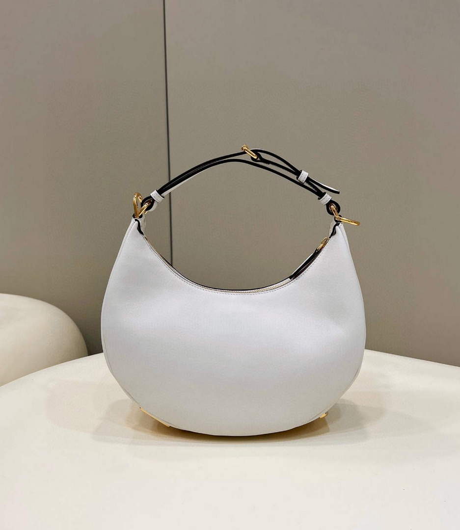 Fendi 8BR798 Fendigraphy Small White leather bag 80056M White