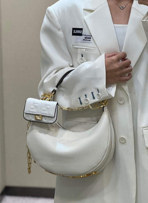 Fendi 8BR798 Fendigraphy Small White leather bag 80056M White - Default Title - View 15