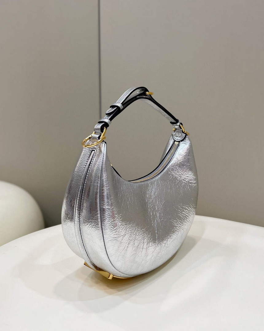Fendi 8BR798 Fendigraphy Small White leather bag 80056M Silver - Default Title - View 2