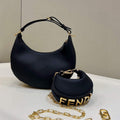Fendi 8BR798 Fendigraphy Small White leather bag 80056M Black - Default Title - View 1
