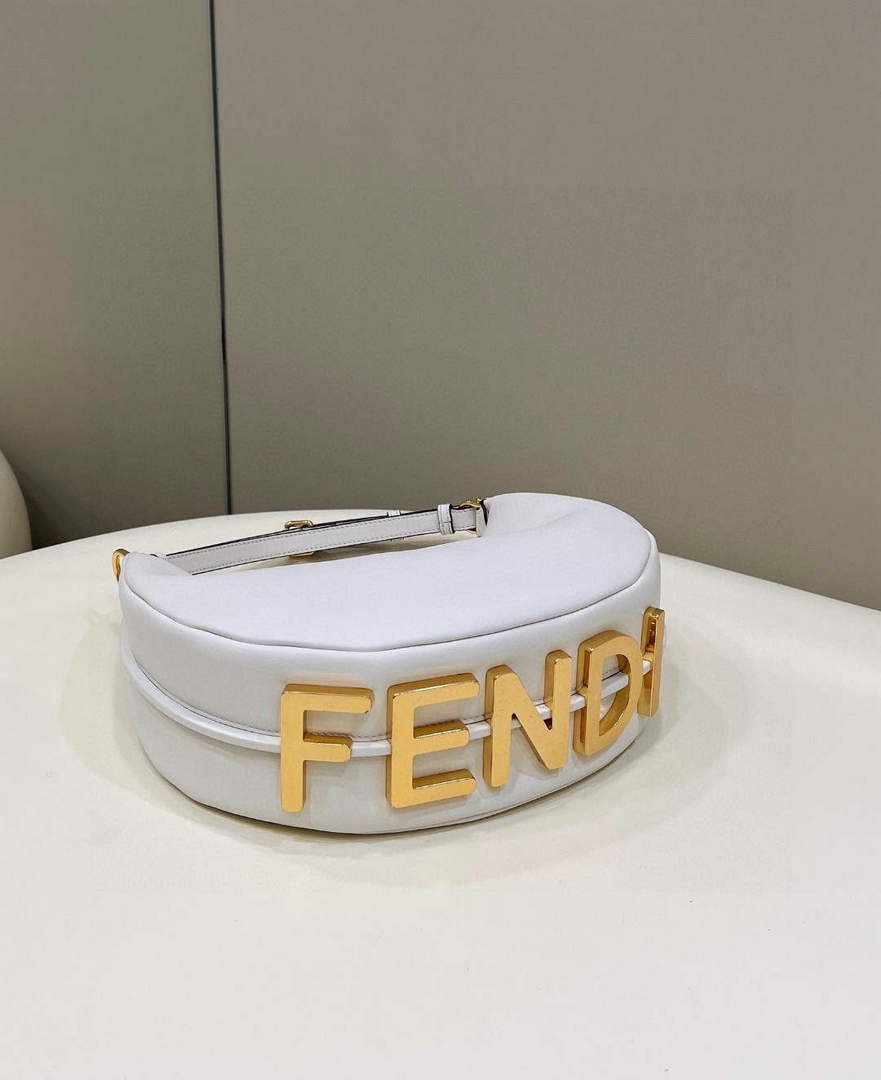 Fendi 8BR798 Fendigraphy Small White leather bag 80056M White - Default Title - View 1