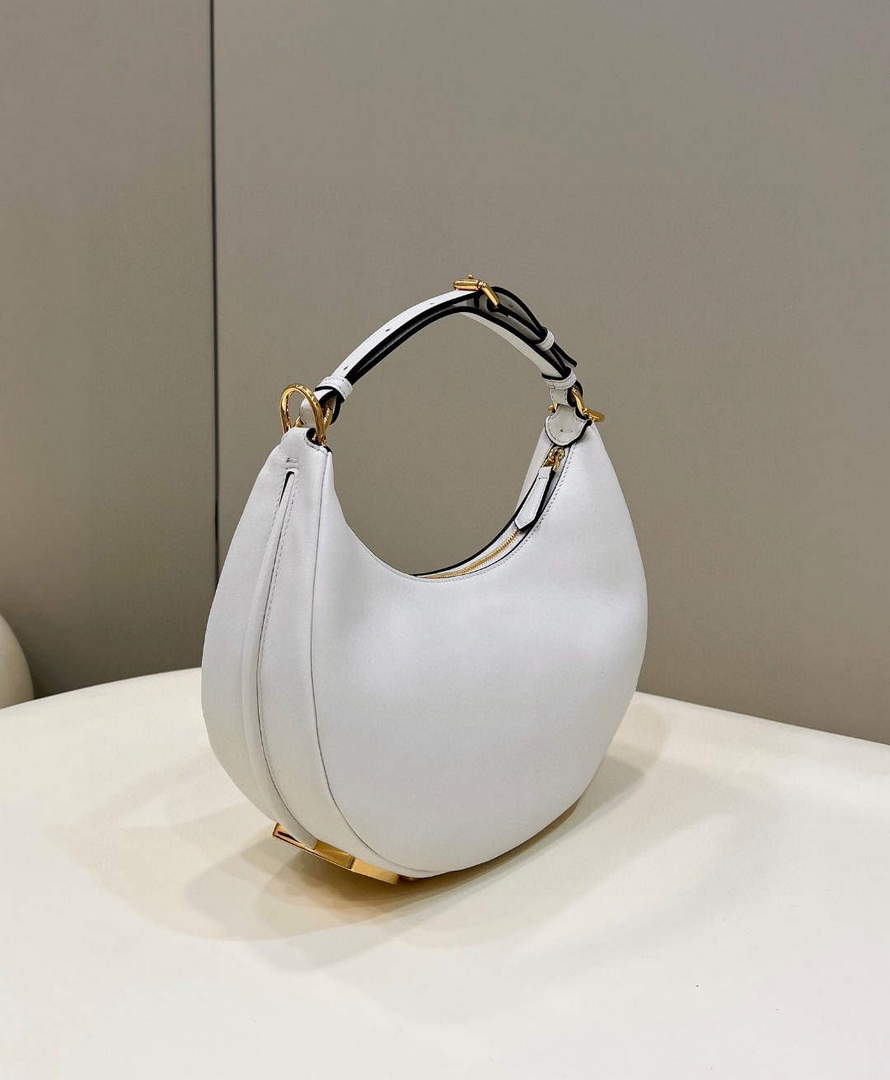 Fendi 8BR798 Fendigraphy Small White leather bag 80056M White
