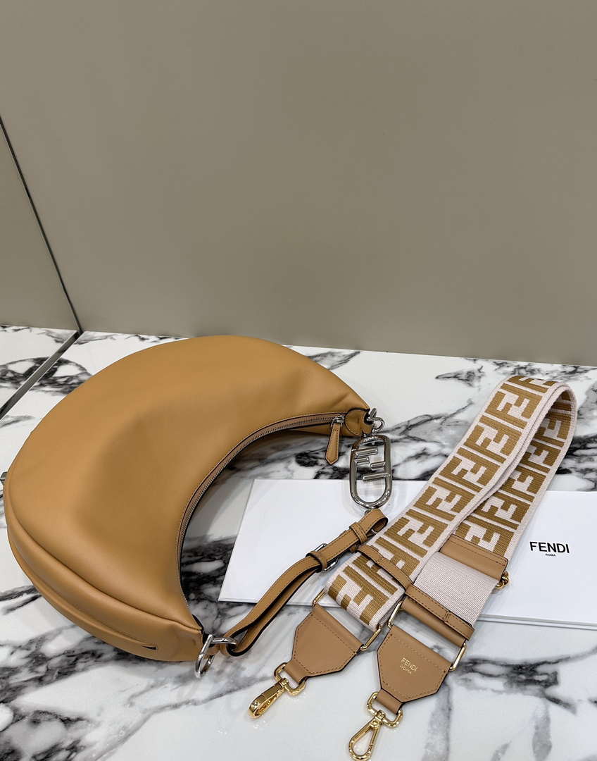 Fendi 8BR799 Fendigraphy Medium Brown laminated leather bag 80136L