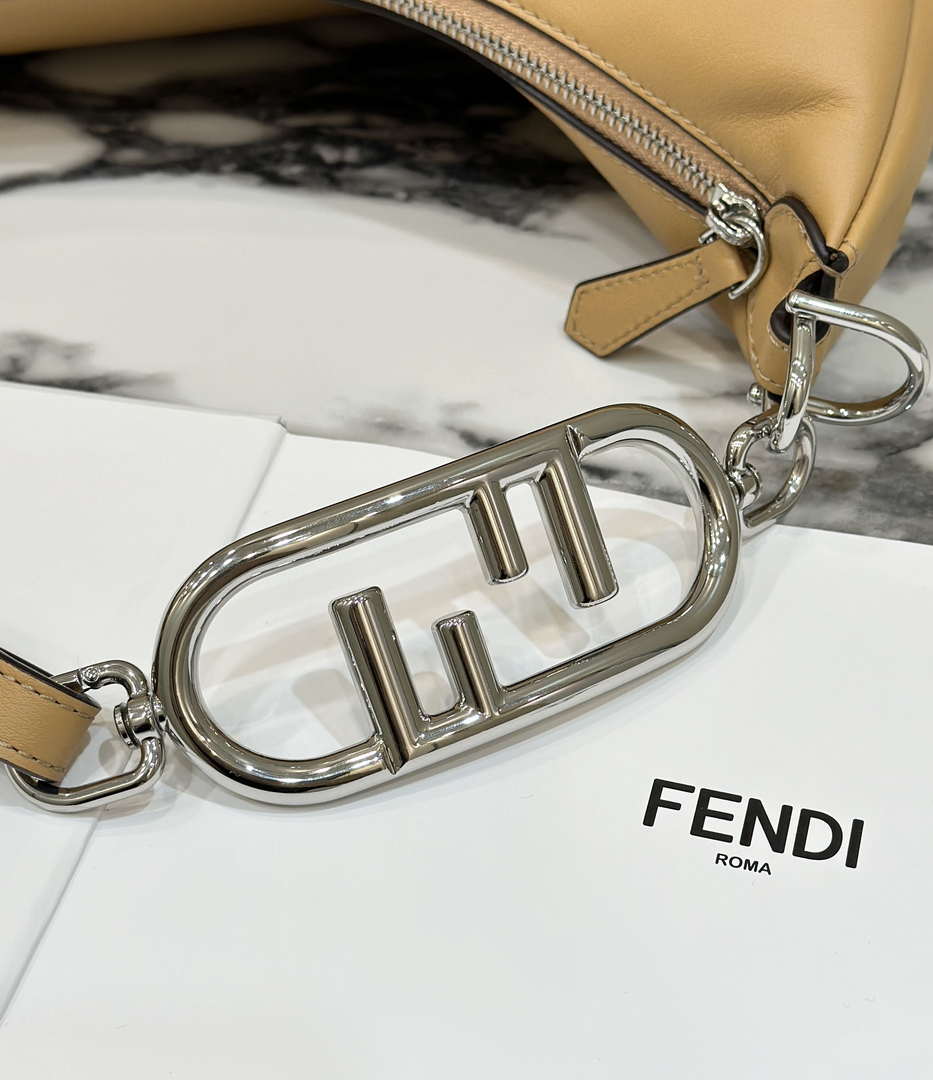 Fendi 8BR799 Fendigraphy Medium Brown laminated leather bag 80136L