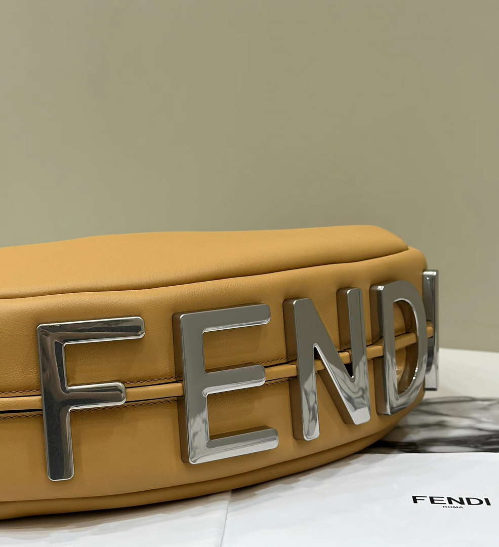Fendi 8BR799 Fendigraphy Medium Brown laminated leather bag 80136L