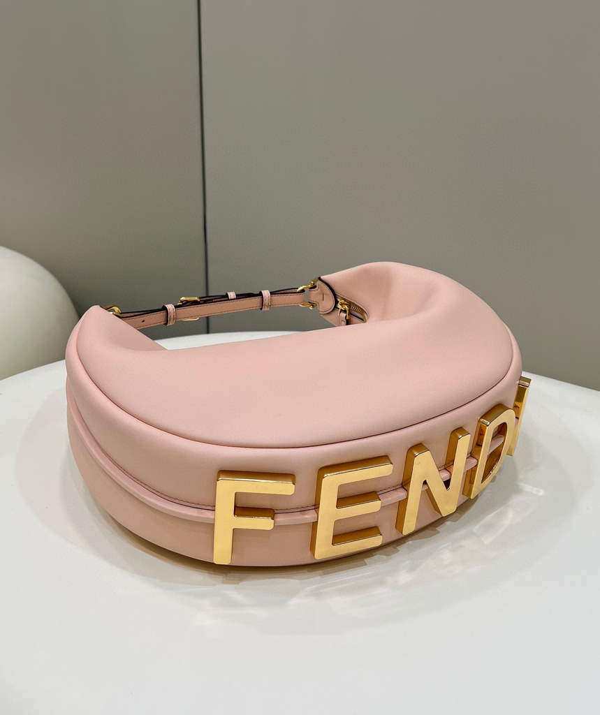 Fendi 8BR799 Fendigraphy Medium Pink laminated leather bag