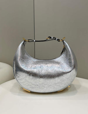 Fendi 8BR799 Fendigraphy Medium Silver laminated leather bag - Default Title - View 1