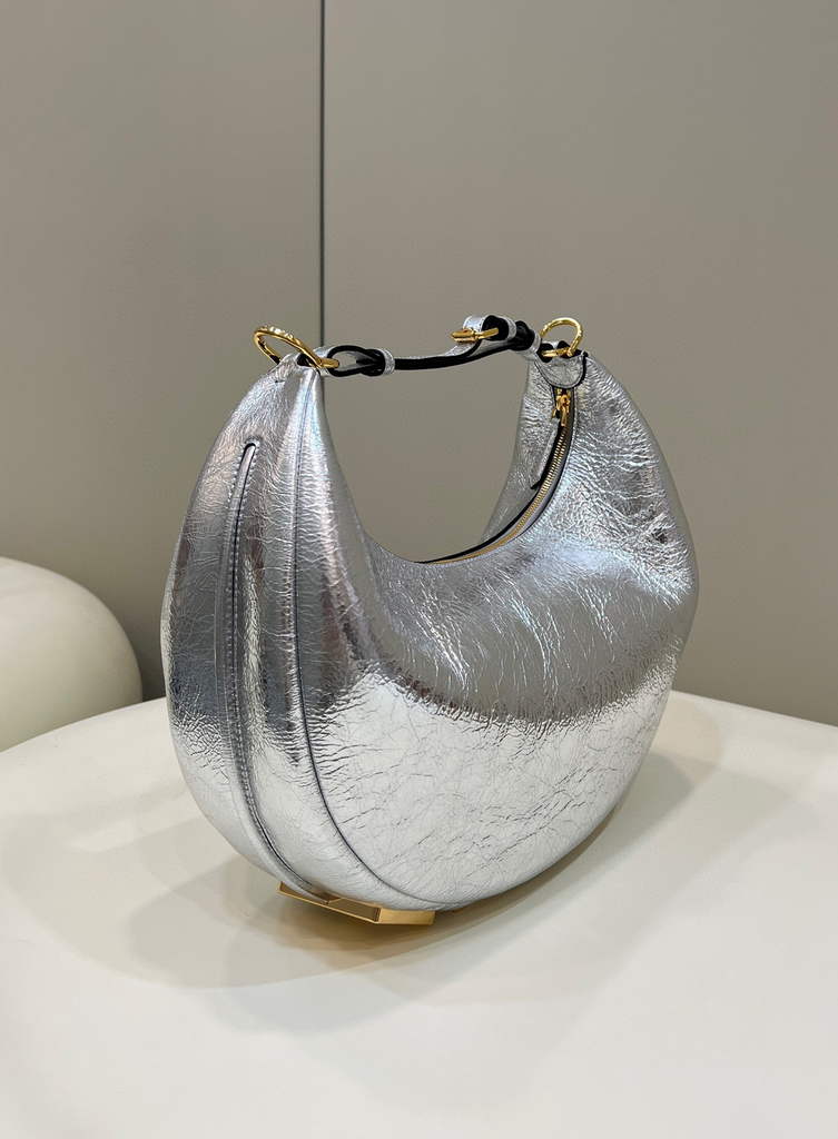 Fendi 8BR799 Fendigraphy Medium Silver laminated leather bag - Default Title - View 2