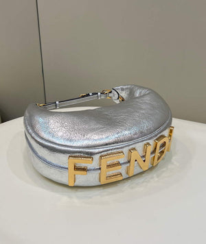 Fendi 8BR799 Fendigraphy Medium Silver laminated leather bag - Default Title - View 4