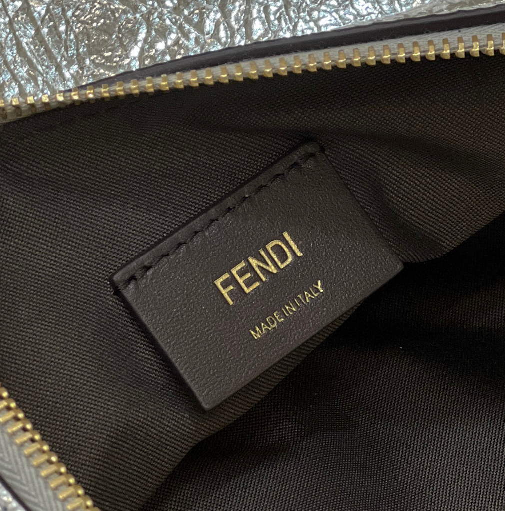 Fendi 8BR799 Fendigraphy Medium Silver laminated leather bag - Default Title - View 5