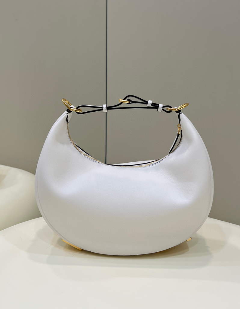 Fendi 8BR799 Fendigraphy Medium White laminated leather bag - Default Title - View 1
