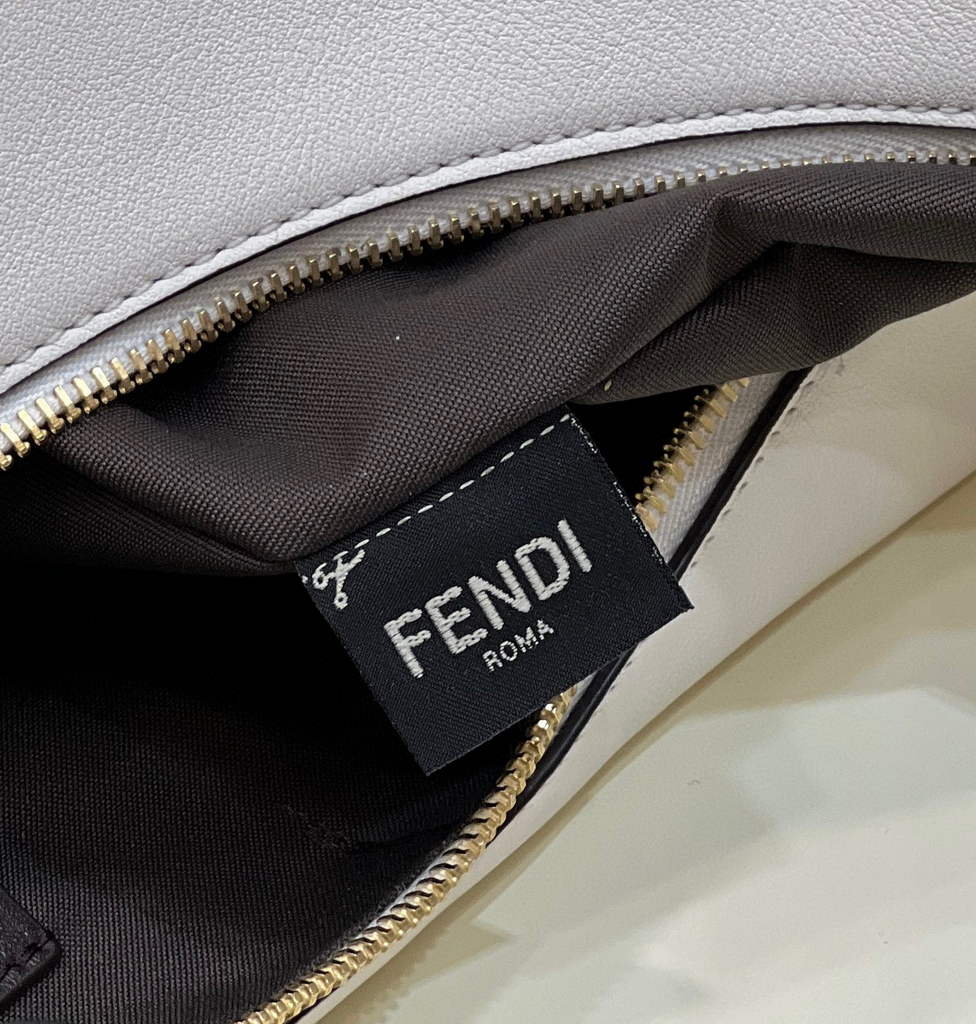 Fendi 8BR799 Fendigraphy Medium White laminated leather bag