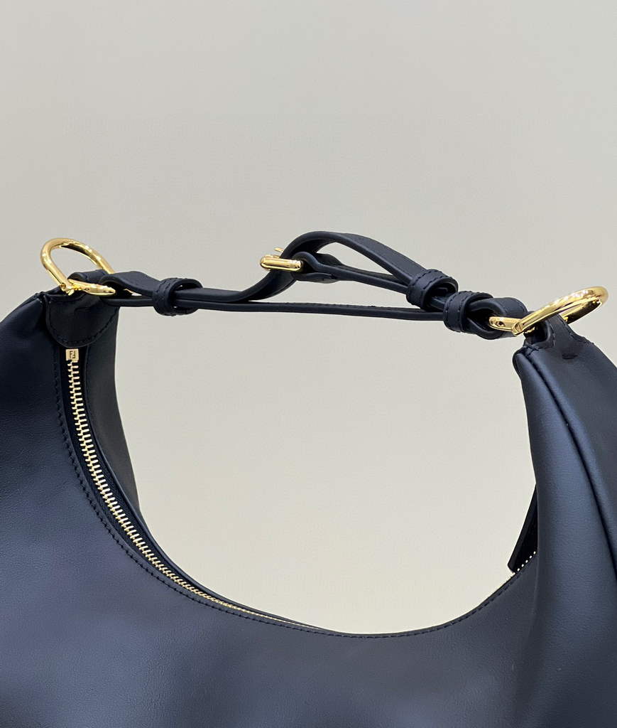 Fendi 8BR799 Fendigraphy Medium Black laminated leather bag