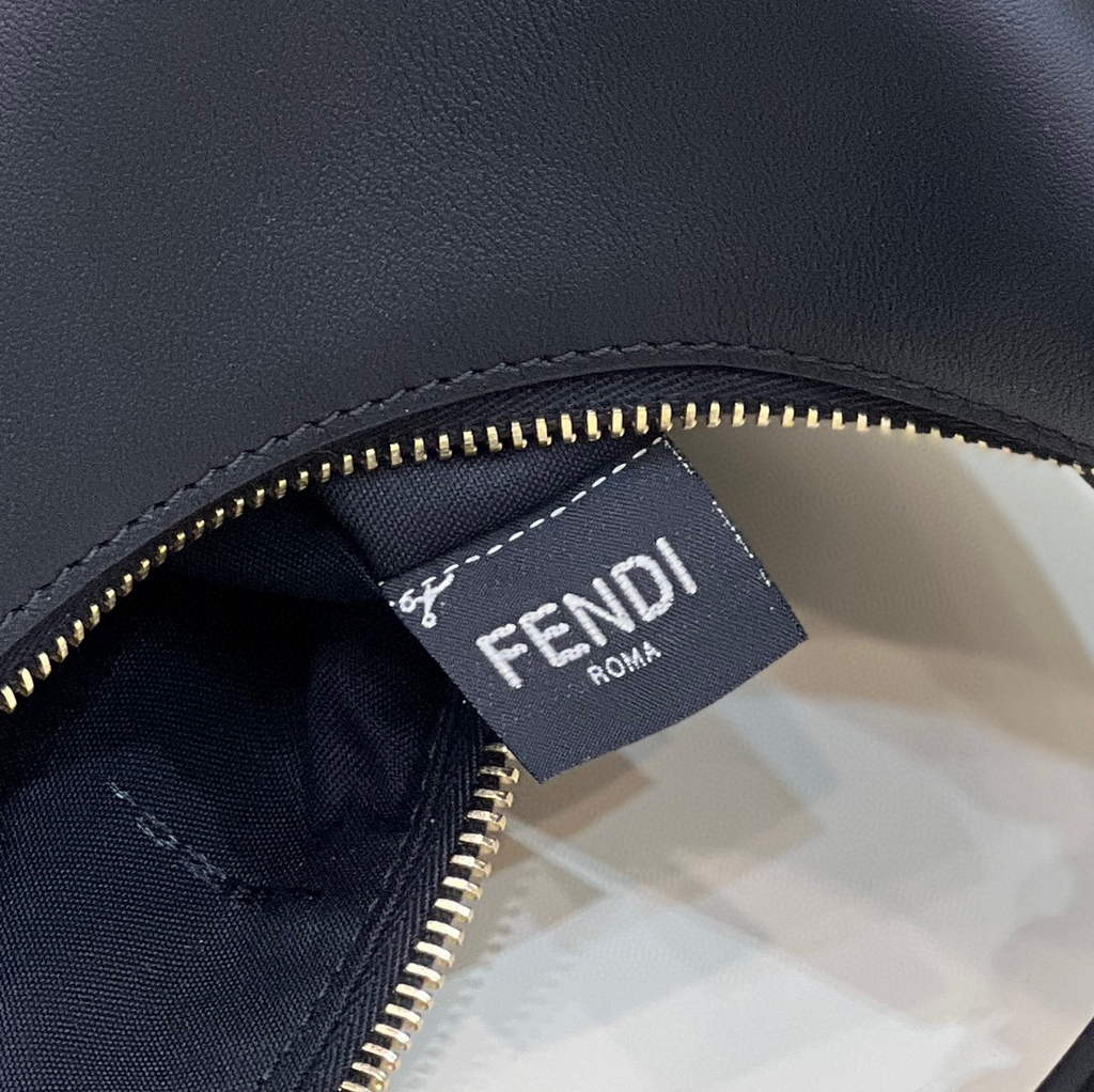 Fendi 8BR799 Fendigraphy Medium Black laminated leather bag
