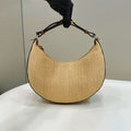 Fendi 8BR799 Fendigraphy Medium Natural Raffia and Brown leather bag - Default Title - View 1