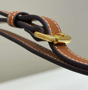 Fendi 8BR799 Fendigraphy Medium Natural Raffia and Brown leather bag - Default Title - View 5