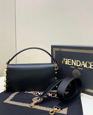 Fendi 8BR801 Baguette brooch Fendace Black leather 8563 bag - Default Title - View 2