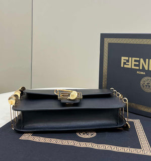 Fendi 8BR801 Baguette brooch Fendace Black leather 8563 bag - Default Title - View 4