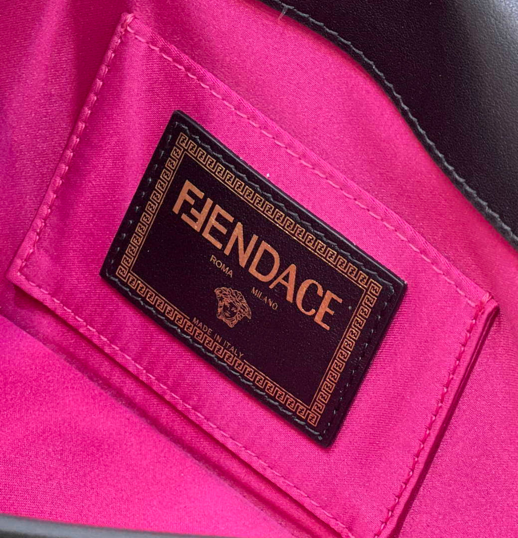 Fendi 8BR801 Baguette brooch Fendace Black leather 8563 bag
