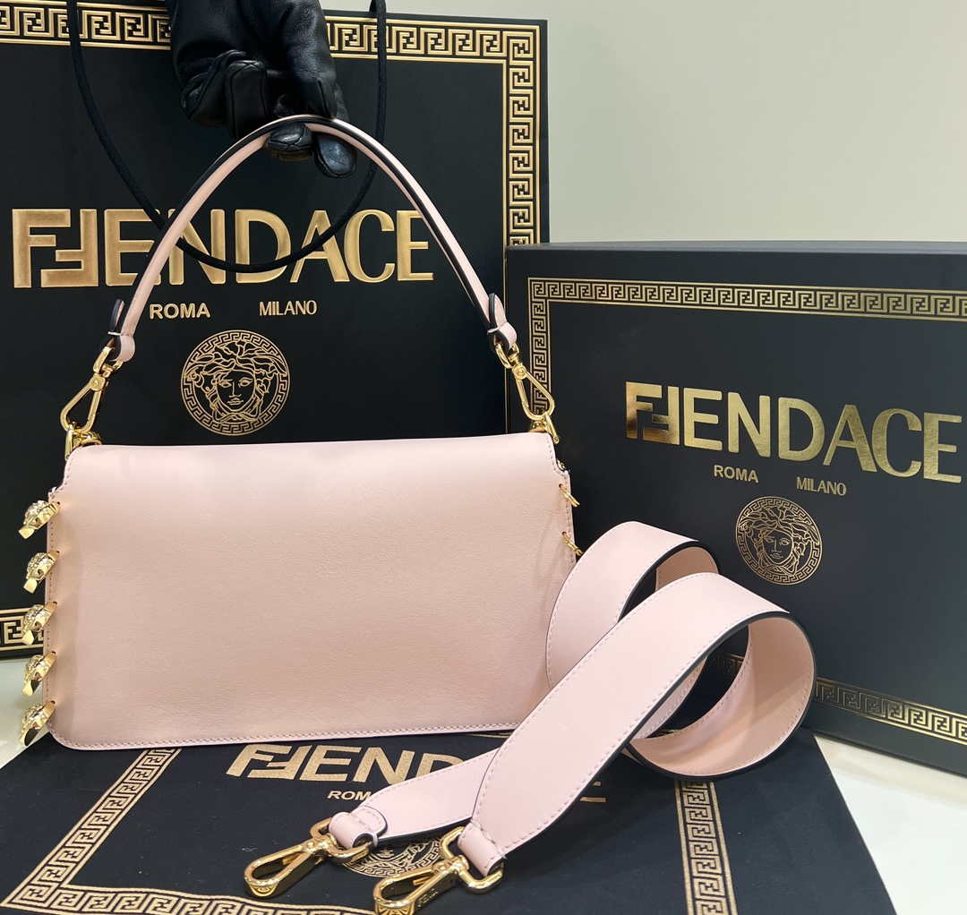 Fendi 8BR801 Baguette brooch Fendace Pink leather 8563 bag - Default Title - View 2