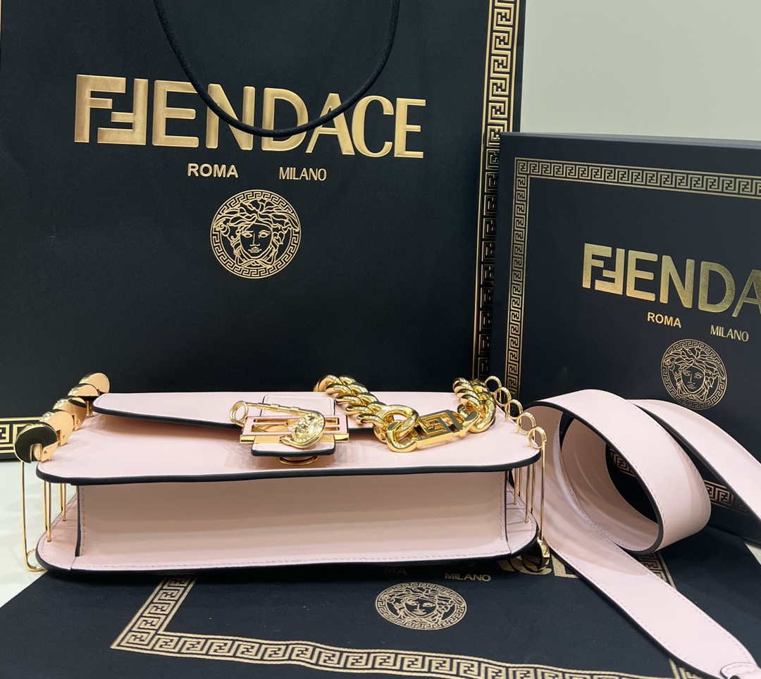 Fendi 8BR801 Baguette brooch Fendace Pink leather 8563 bag - Default Title - View 5