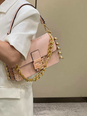 Fendi 8BR801 Baguette brooch Fendace Pink leather 8563 bag - Default Title - View 12