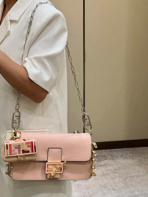Fendi 8BR801 Baguette brooch Fendace Pink leather 8563 bag - Default Title - View 13