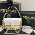 Fendi 8BR801 Baguette brooch Fendace White leather 8563 bag