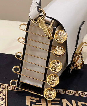 Fendi 8BR801 Baguette brooch Fendace White leather 8563 bag - Default Title - View 6