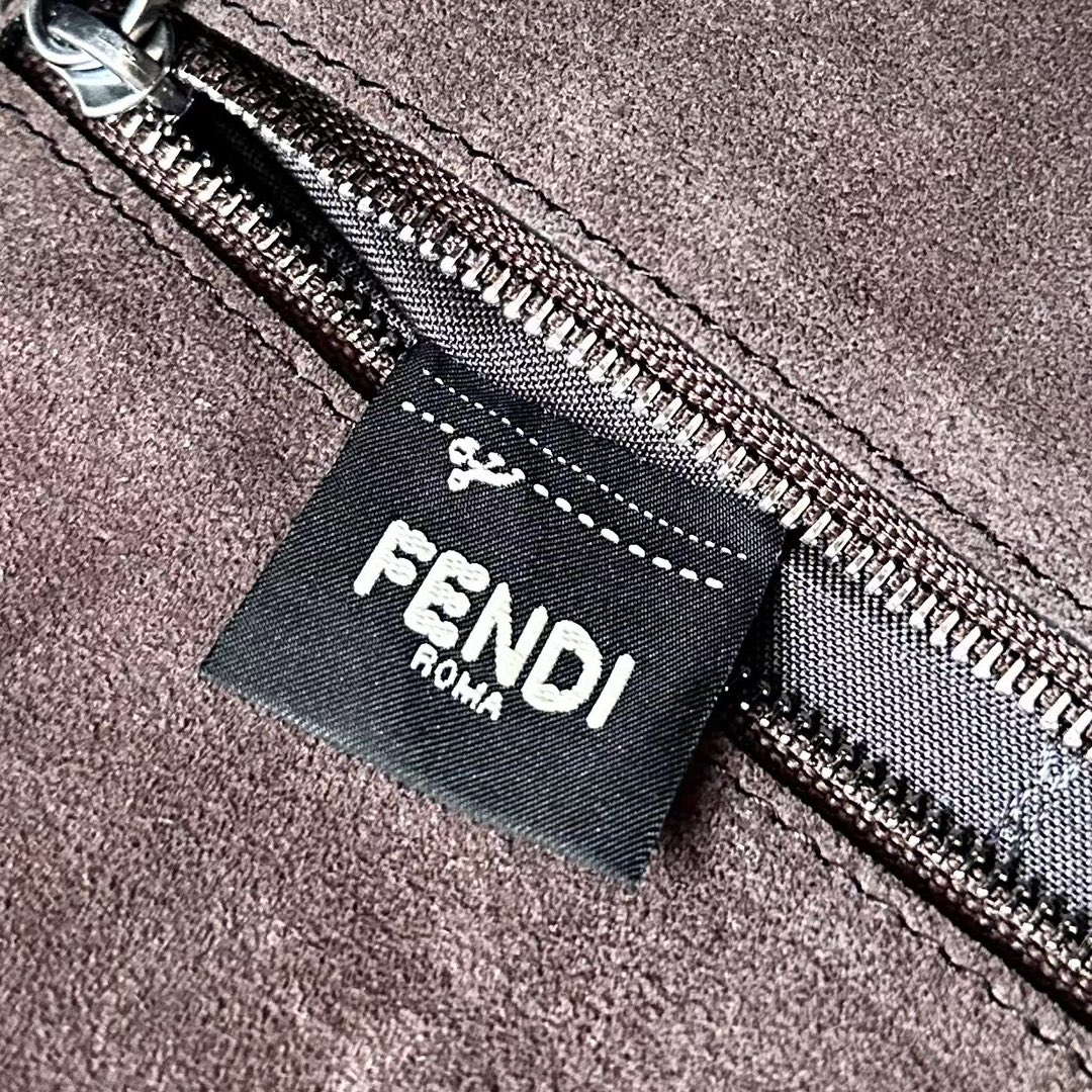Fendi 8BR828AS7AF1QD0 Baguette Chain Large Black leather bag Black 8669 - Default Title - View 9