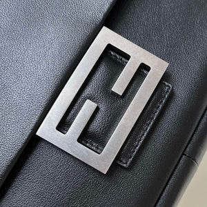 Fendi 8BR828AS7AF1QD0 Baguette Chain Large Black leather bag Black 8669 - Default Title - View 10