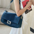 Fendi 8BR828AS7AF1QD0 Baguette Chain Large Black leather bag 8669 Blue - Default Title - View 1