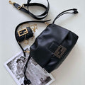 Fendi 8BR833AQ0DF1SK5 Mamma Baguette Medium Black nappa leather bag 8677M - Default Title - View 1