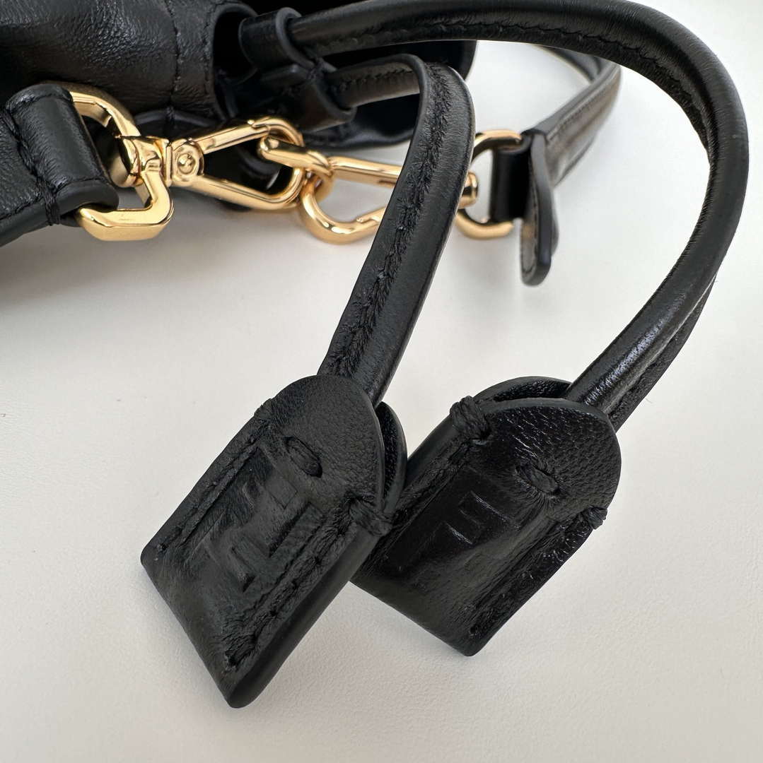 Fendi 8BR833AQ0DF1SK5 Mamma Baguette Medium Black nappa leather bag 8677M - Default Title - View 5