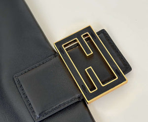 Fendi 8BR833AQ0DF1SK5 Mamma Baguette Medium Black nappa leather bag 8677M - Default Title - View 6