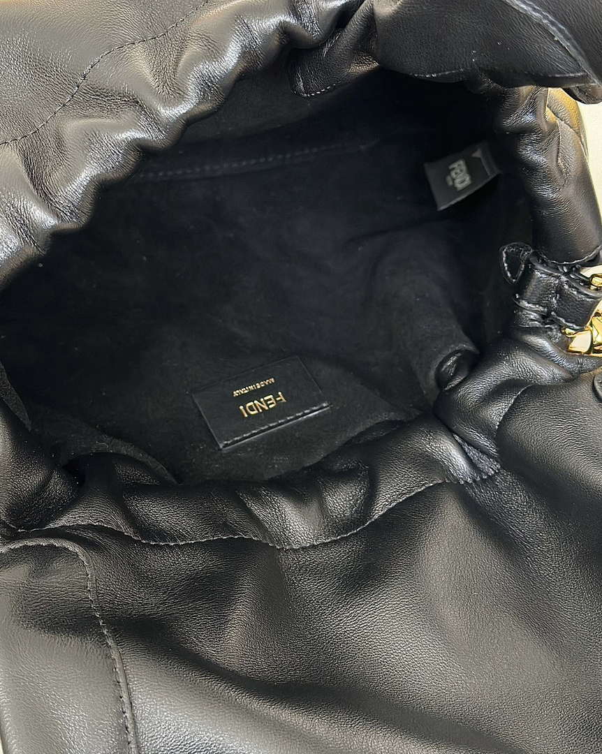 Fendi 8BR833AQ0DF1SK5 Mamma Baguette Medium Black nappa leather bag 8677M - Default Title - View 9