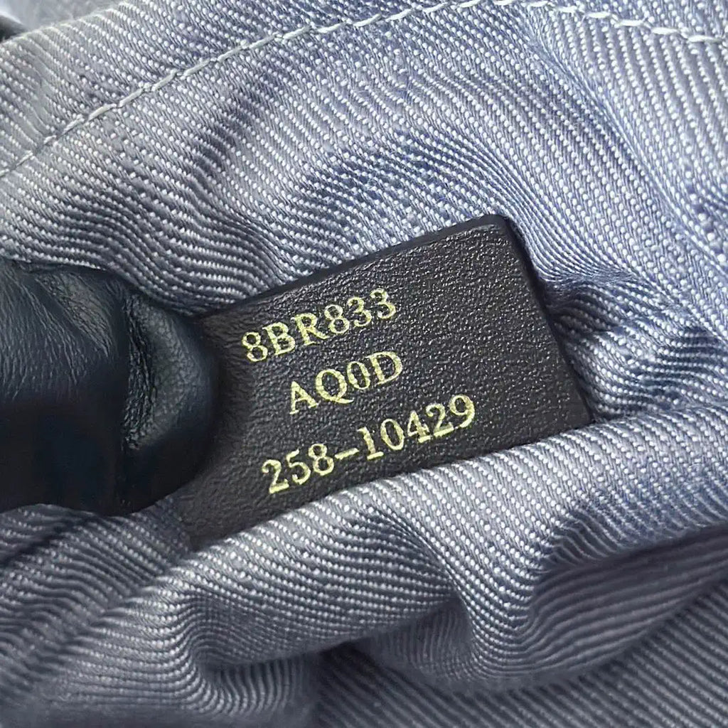 Fendi 8BR833AQ0DF1SK5 Mamma Baguette Medium Blue denim-effect FF jacquard  8677M