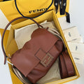 Fendi 8BR833AQ0DF1SK5 Mamma Baguette Medium Brown nappa leather bag 8677M - Default Title - View 1