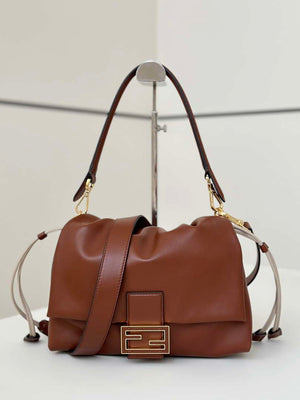 Fendi 8BR833AQ0DF1SK5 Mamma Baguette Medium Brown nappa leather bag 8677M - Default Title - View 2