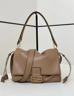 Fendi 8BR833AQ0DF1SK5 Mamma Baguette Medium Cappuccino  nappa leather bag 8677M - Default Title - View 1