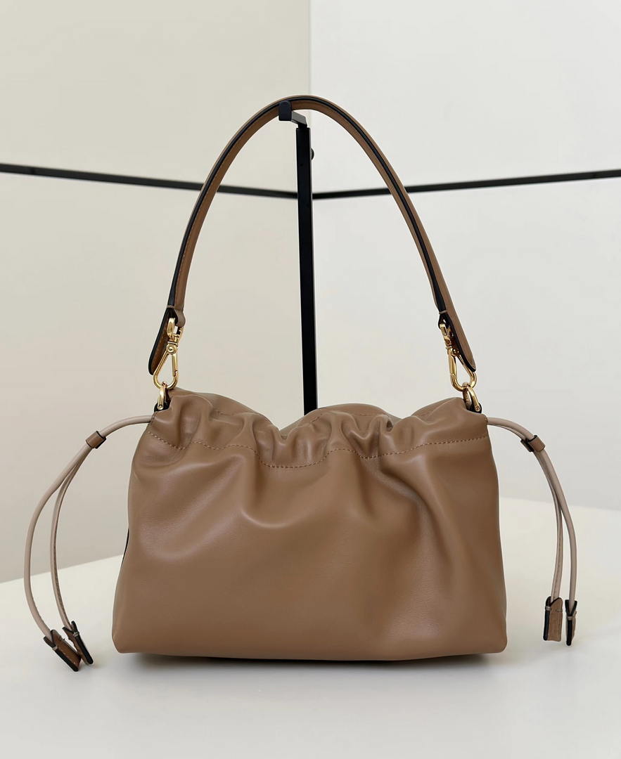 Fendi 8BR833AQ0DF1SK5 Mamma Baguette Medium Cappuccino  nappa leather bag 8677M - Default Title - View 3
