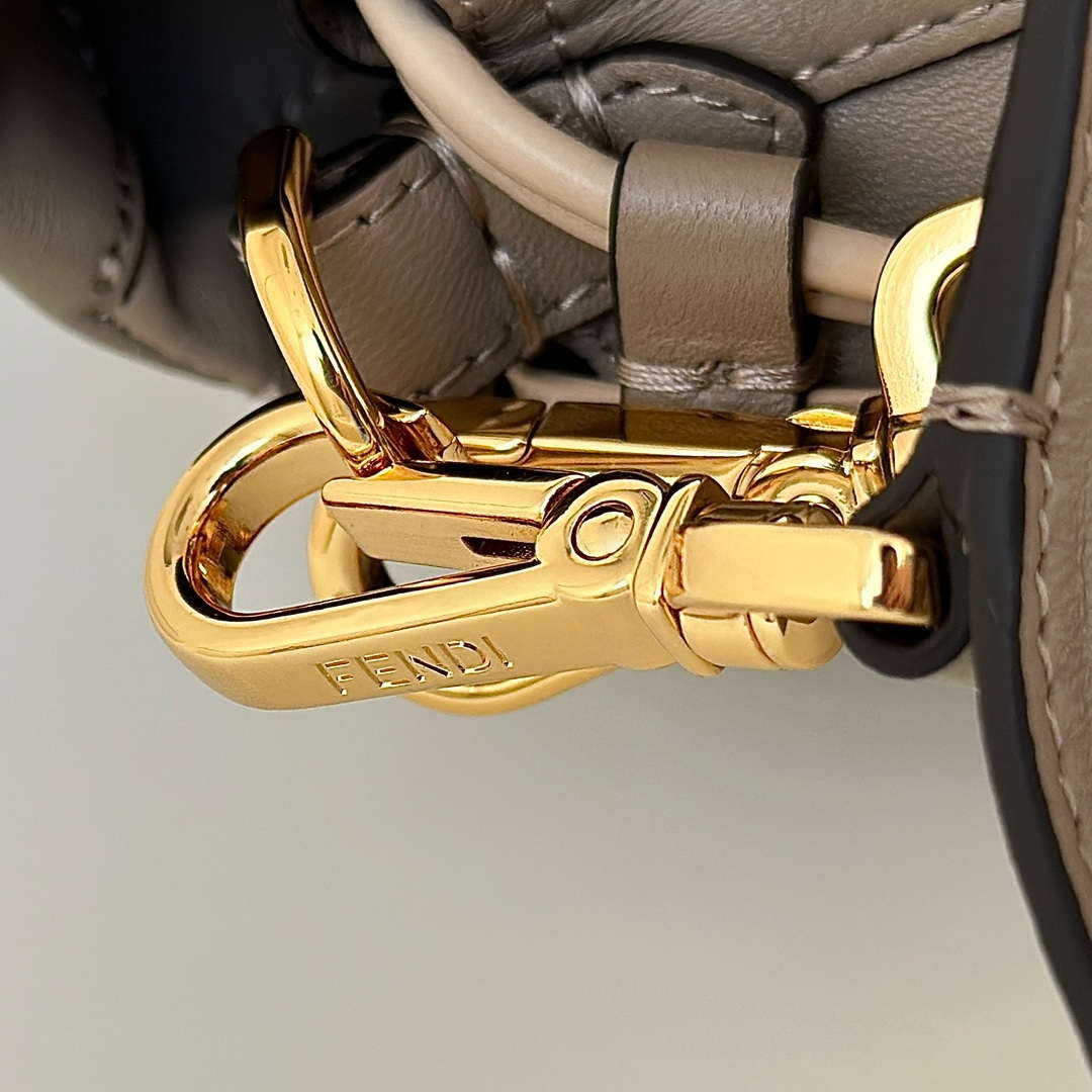 Fendi 8BR833AQ0DF1SK5 Mamma Baguette Medium Dove grey nappa leather bag 8677M - Default Title - View 3