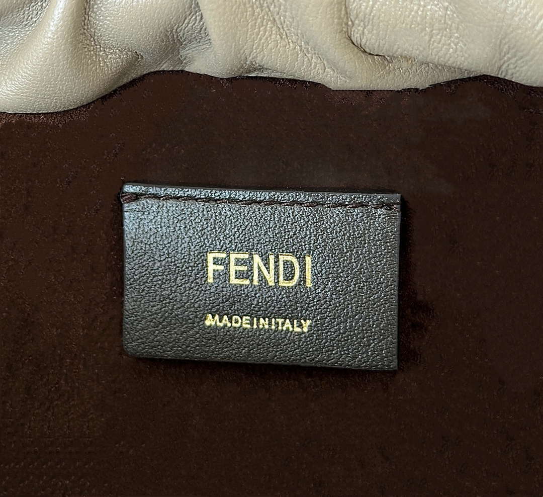 Fendi 8BR833AQ0DF1SK5 Mamma Baguette Medium Dove grey nappa leather bag 8677M - Default Title - View 6