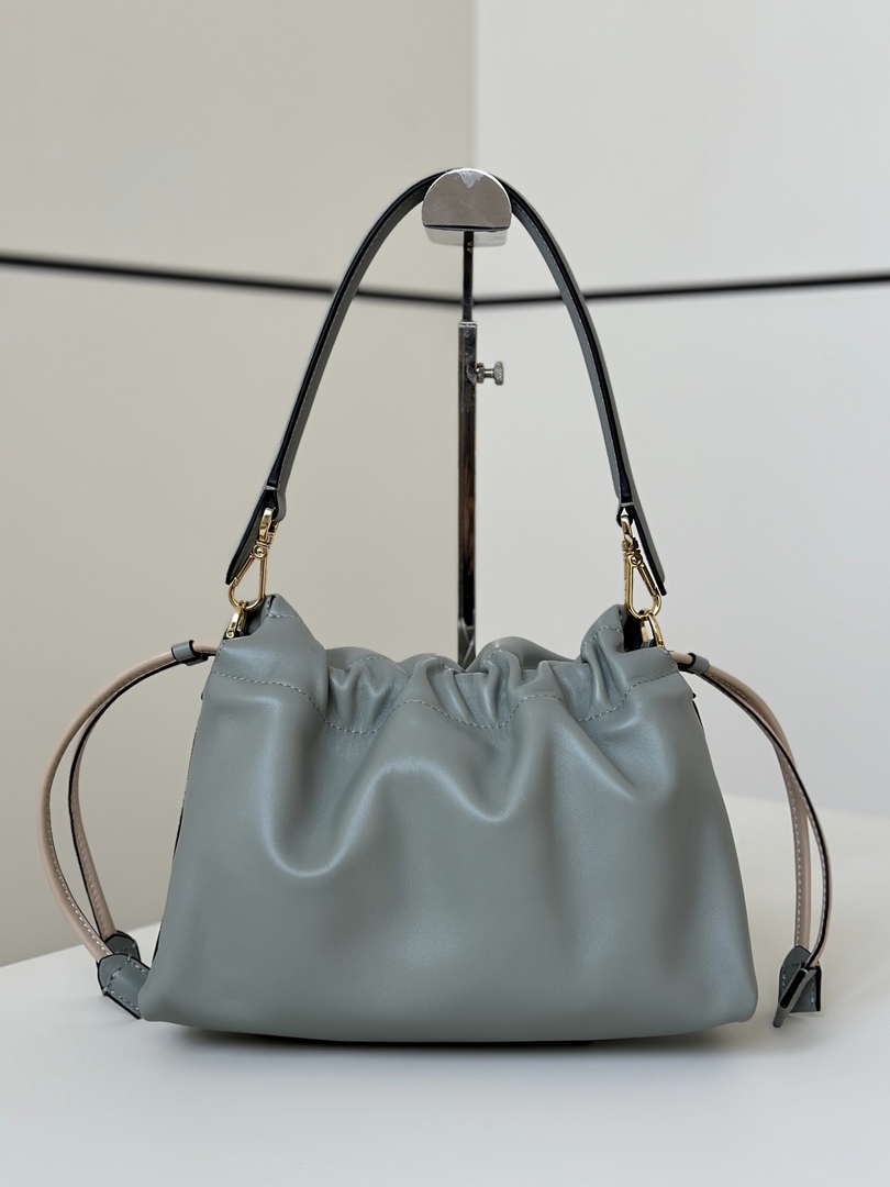 Fendi 8BR833AQ0DF1SK5 Mamma Baguette Medium Matcha green nappa leather bag 8677M