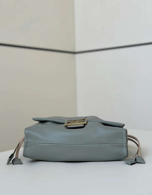 Fendi 8BR833AQ0DF1SK5 Mamma Baguette Medium Matcha green nappa leather bag 8677M - Default Title - View 5