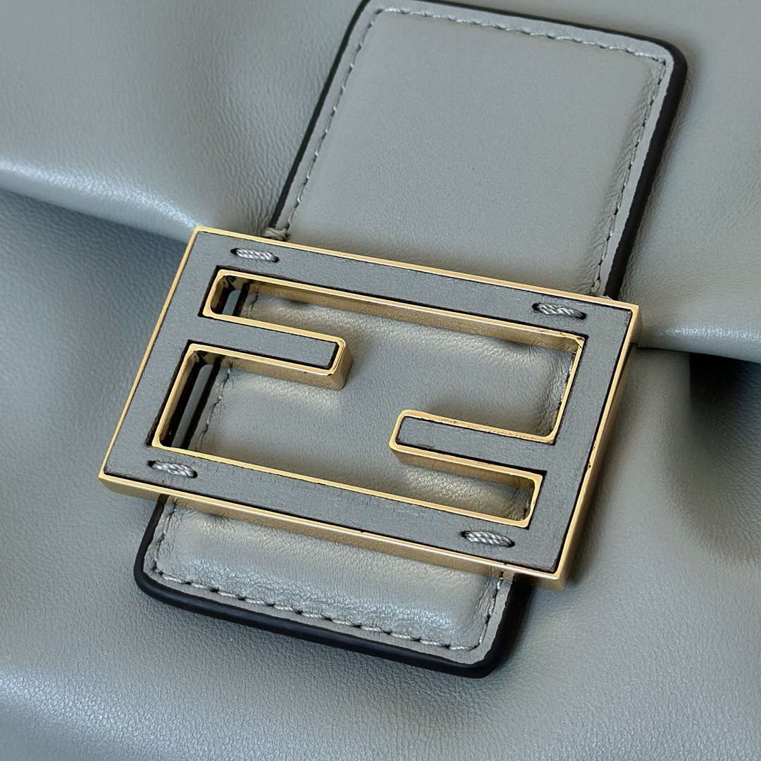 Fendi 8BR833AQ0DF1SK5 Mamma Baguette Medium Matcha green nappa leather bag 8677M - Default Title - View 6